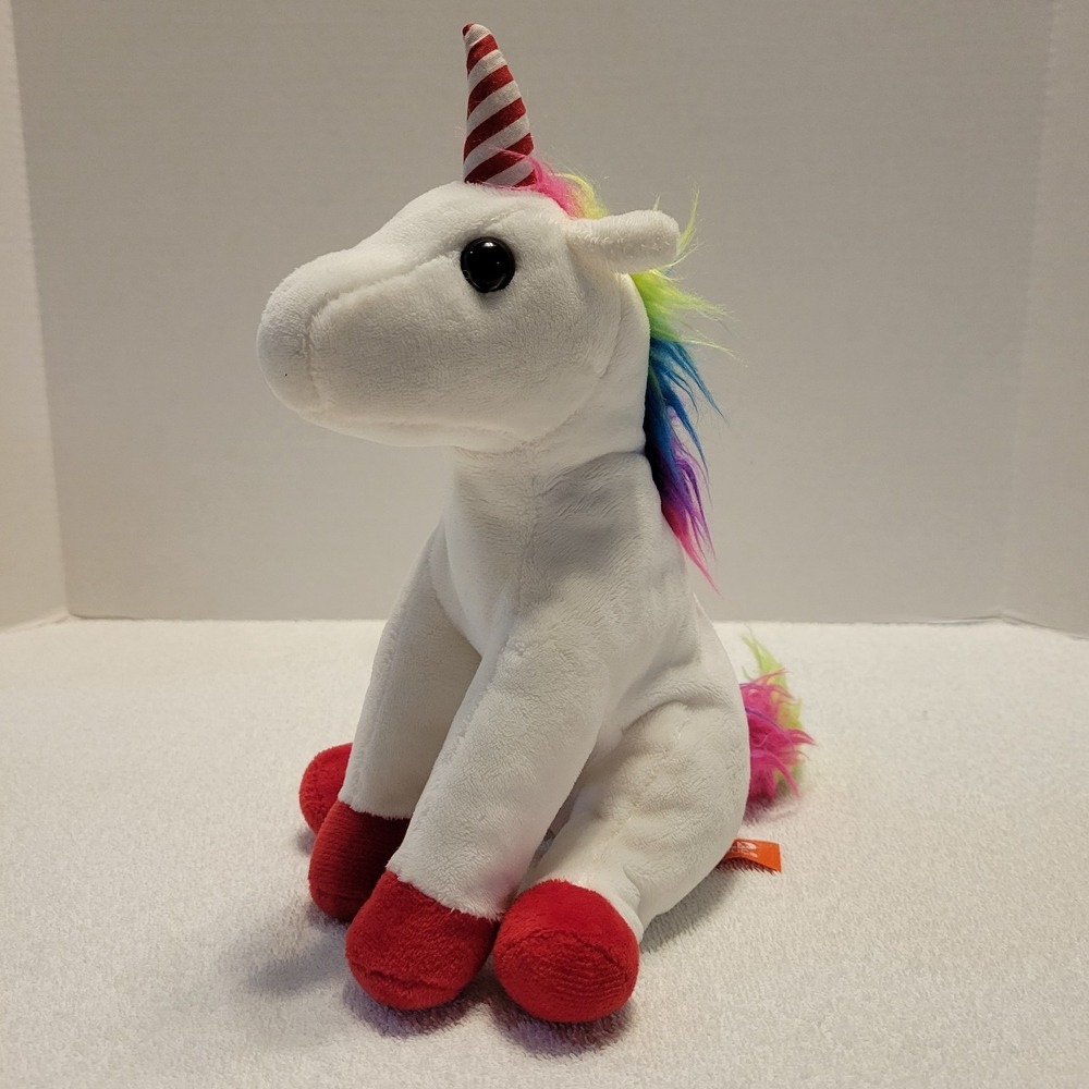 Wild‎ Republic white unicorn plush w/ rainbow mane